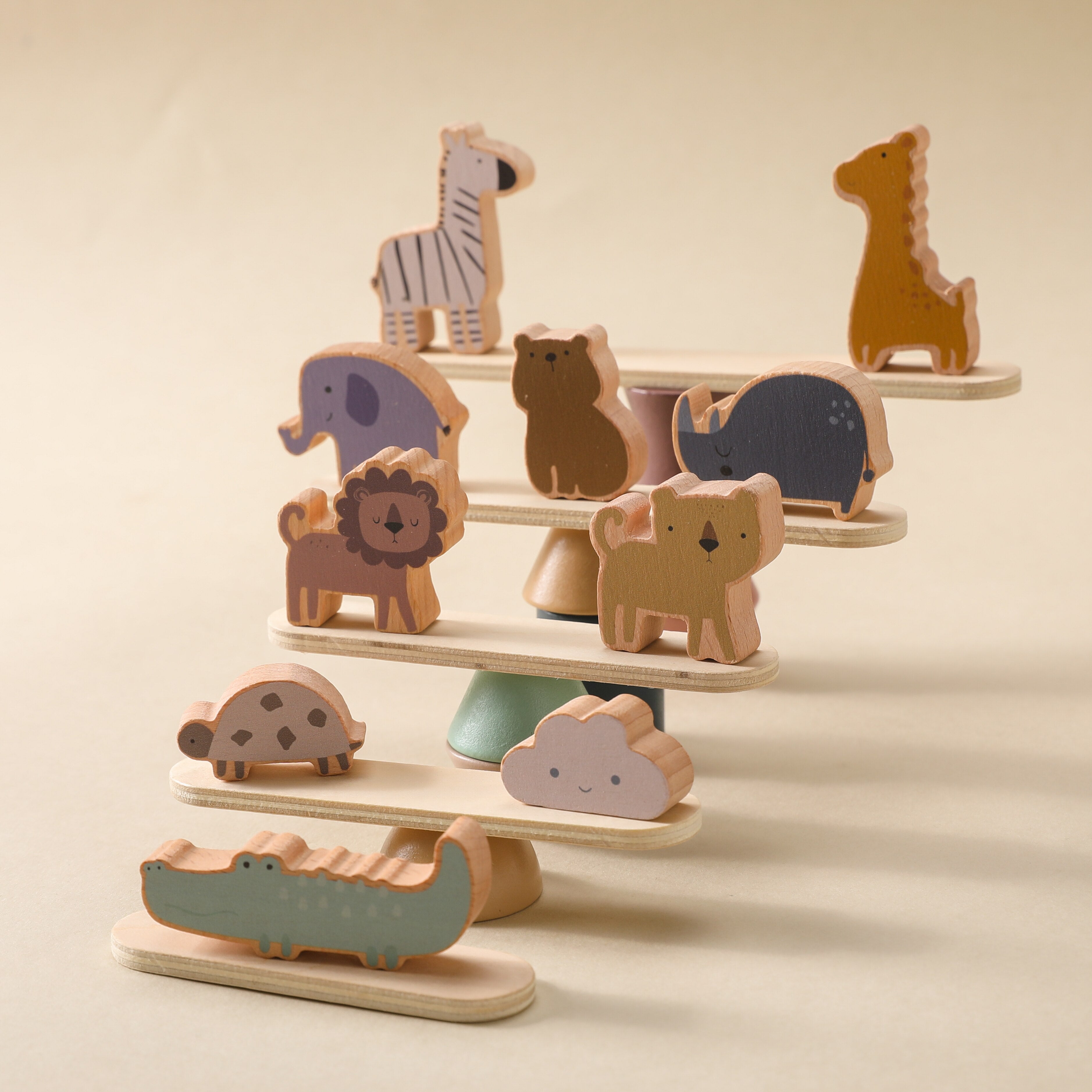 Montessori Wooden Animal Balance Toys – New Baby Gift Set for Kids