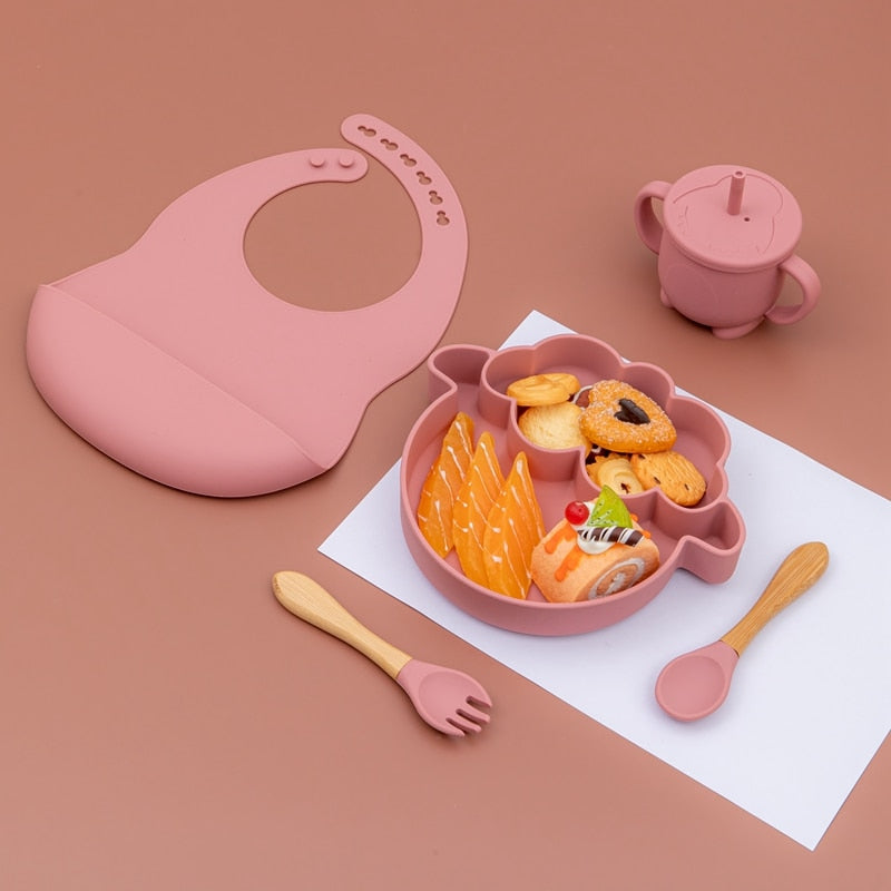 Baby feeding set - bib, bowl, cup and spoon