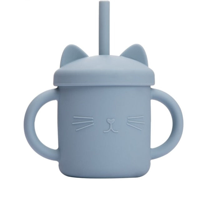 Baby Silicone Training Cup with Handles Cat, 7oz