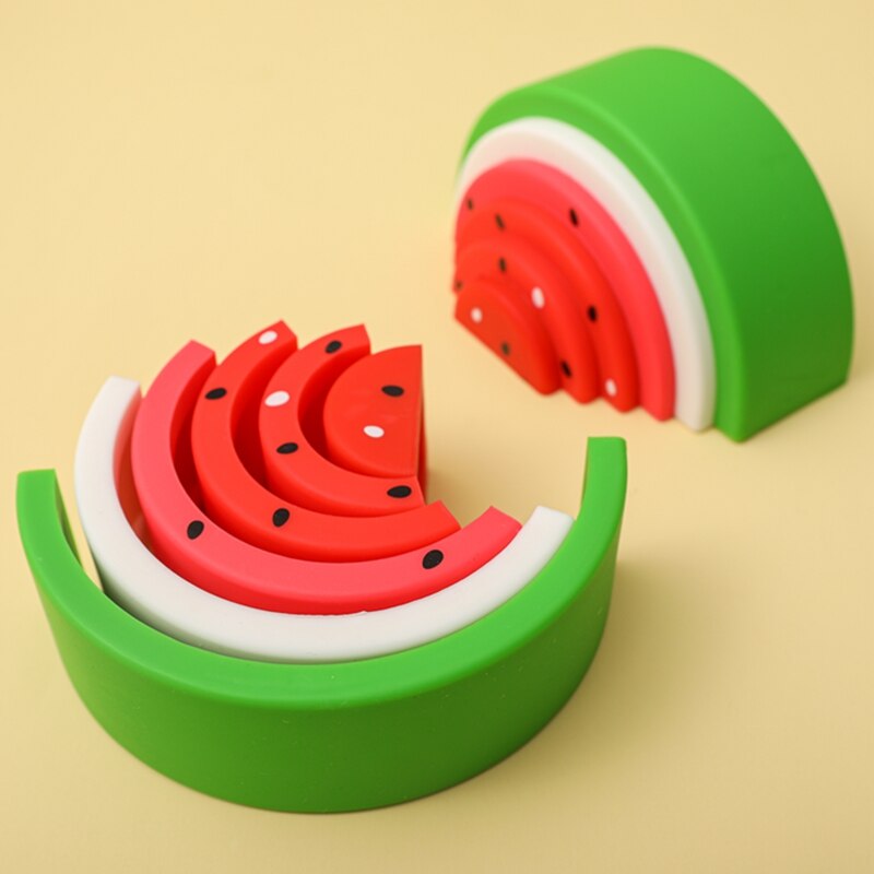 Montessori Silicone Watermelon Stacker Building Blocks