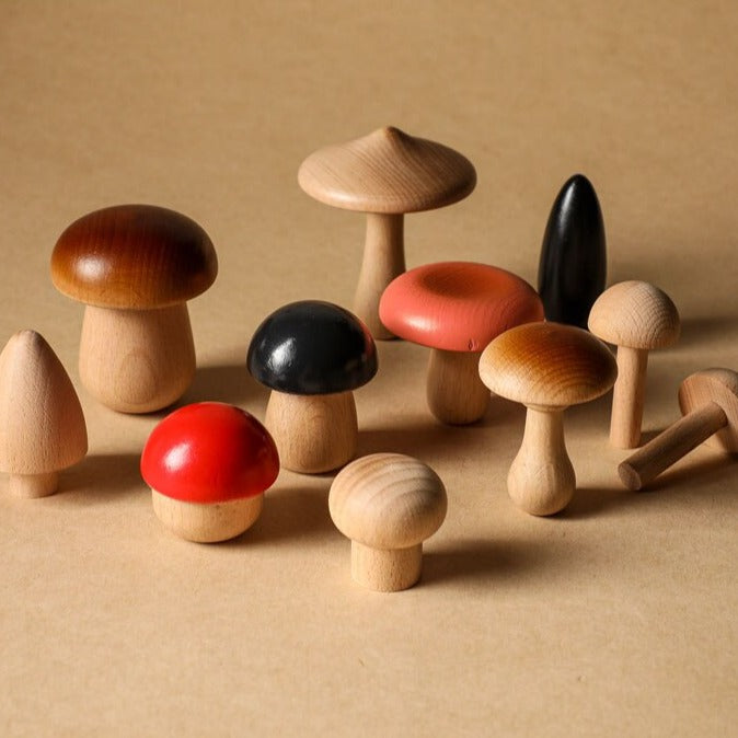 Montessori Wooden Mushroom Building Blocks