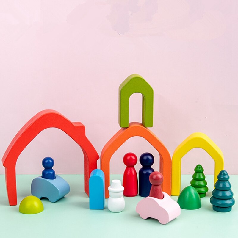 Montessori Colors Silicone Stacking Building Blocks