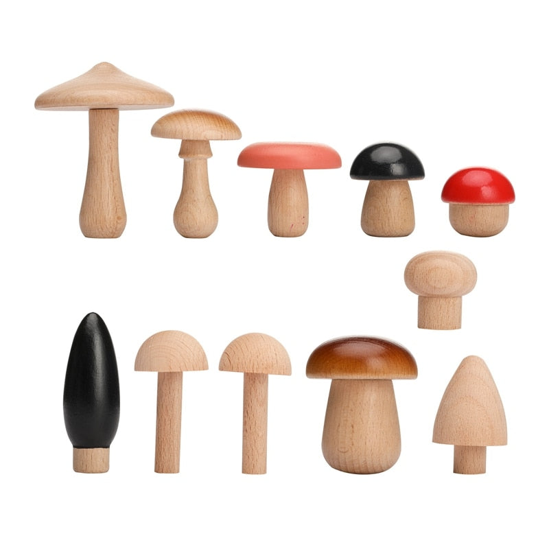 Montessori Wooden Mushroom Building Blocks