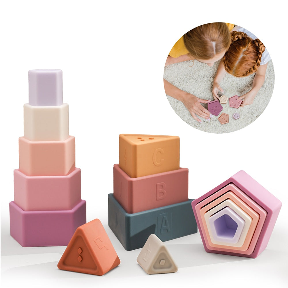 Montessori Triangle Silicone Building Blocks