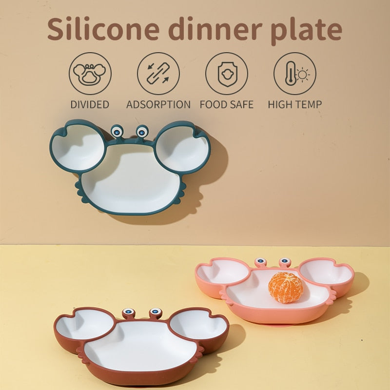 Baby Silicone Tableware Set Crab 4Pcs