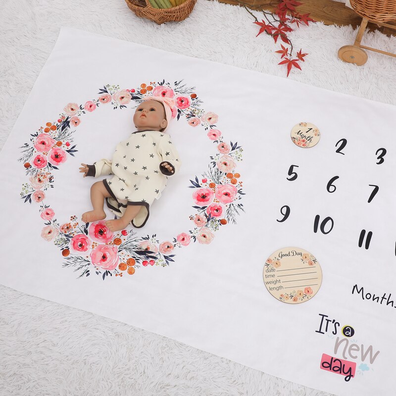 Baby Monthly Growth Milestone Blanket Photography Props