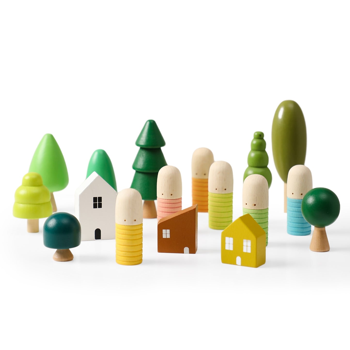 Montessori Wooden Tree Mushroom Building Blocks