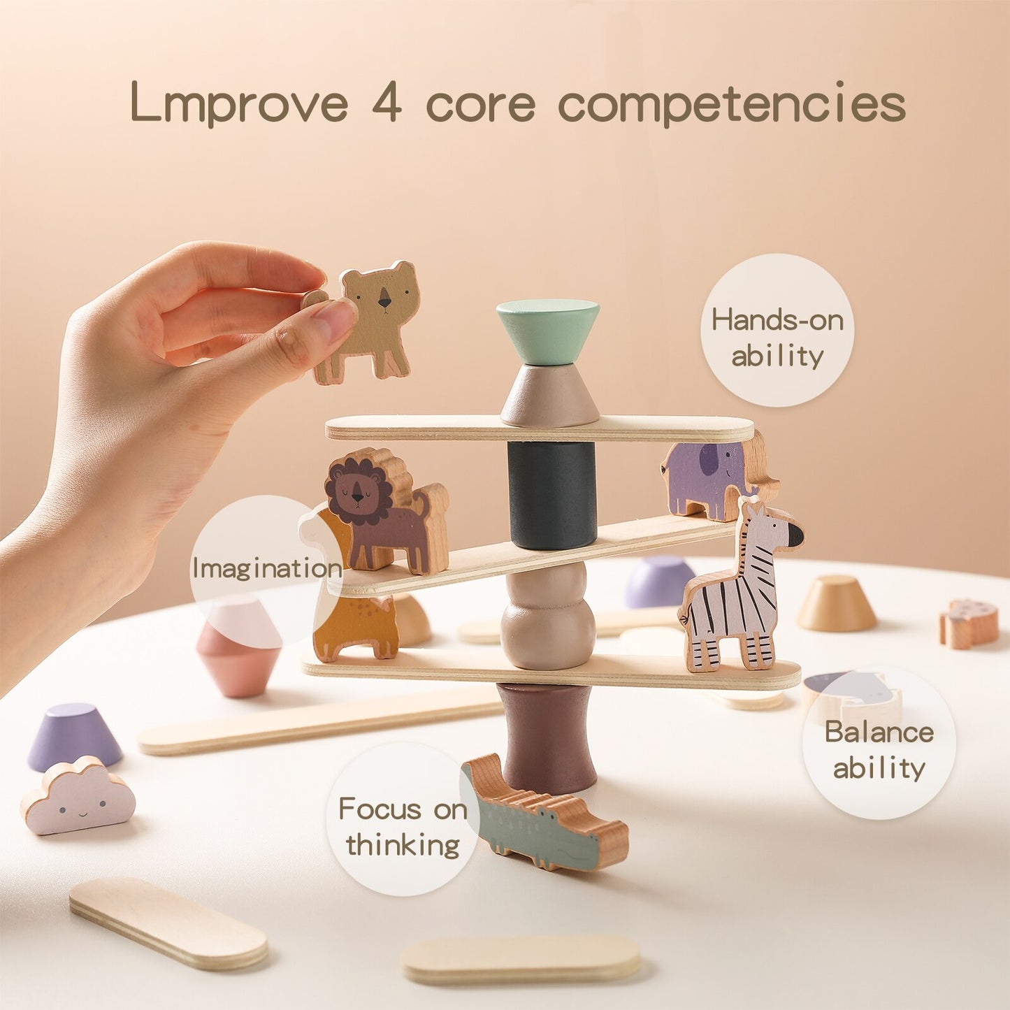 Montessori Wooden Animal Balance Toys