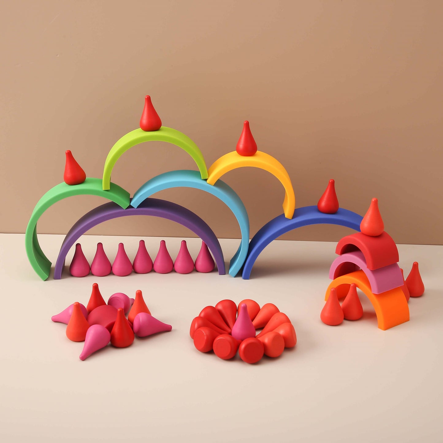 Montessori Rainbow Building Blocks Toy