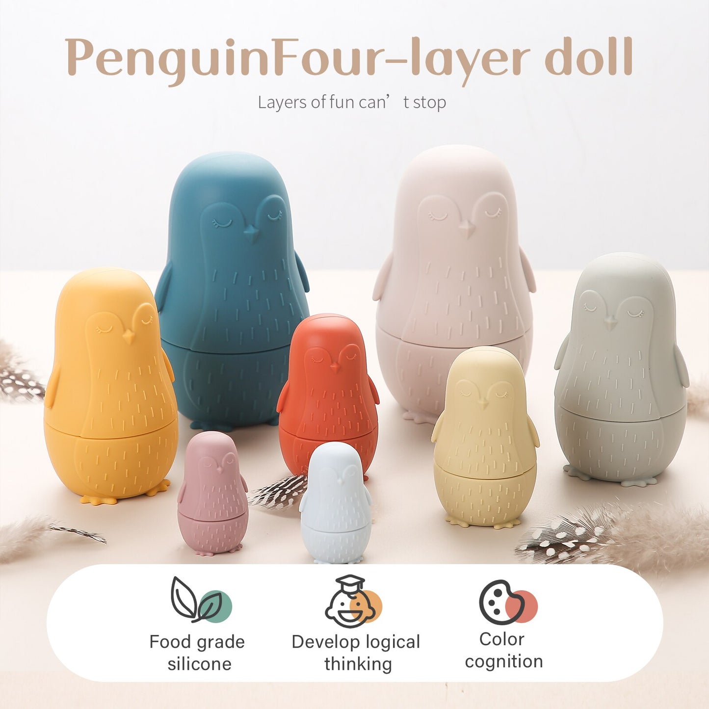 Montessori Nesting Dolls Toy Penguin